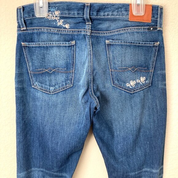 Lucky Brand Floral Embroidered Sienna Slim Boyfriend Distressed Jeans - Picture 9 of 16